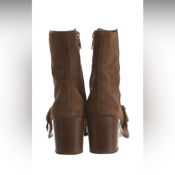 Gianvito Rossi Brown Ankle Boots with Suede Finish and Block Heel - Picture 4 of 6